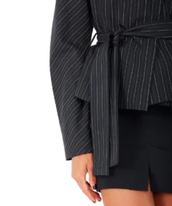 Annie's Archive 2000s Vivienne Westwood Black Striped Belted Jacket. Rent: £40/Day