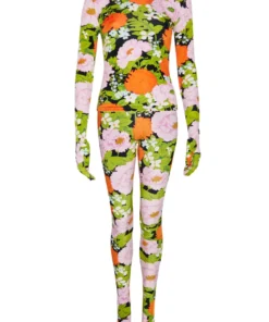 Richard Quinn Orange Pastel Velour Leggings