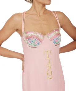 Annie's Archive 1991 Moschino Couture Pastel Pink 'Tea 4 2' Bodycon Dress. Rent: £150/Day