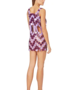 Annie's Archive 1969 'Barbarella!' Purple Mini Disc Dress. Rent: £120/Day