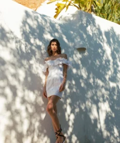 De La Vali La Paz Bardot Mini Dress