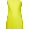 De La Vali Lithium Yellow Asymmetric Mini Dress