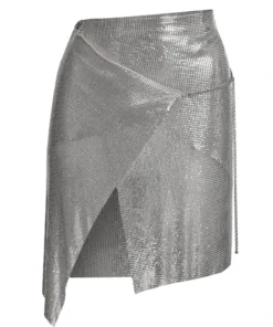 Poster Girl Winona Wrap Skirt Chrome Silver