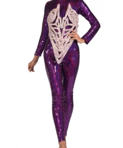 Jack Irving Purple Sequin Catsuit