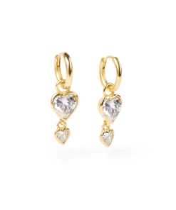 Genevieve Jewellery Double Heart Drops
