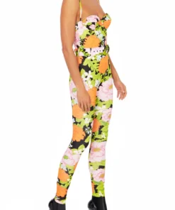 Richard Quinn Corseted Orange Pastel Jumpsuit