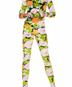 Richard Quinn Orange Pastel Velour Leggings