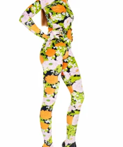 Richard Quinn Orange Pastel Velour Leggings