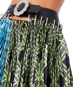 Chopova Lowena Split Argyle-Print Mini Skirt