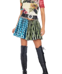 Chopova Lowena Split Argyle-Print Mini Skirt