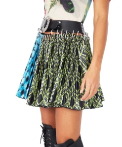 Chopova Lowena Split Argyle-Print Mini Skirt