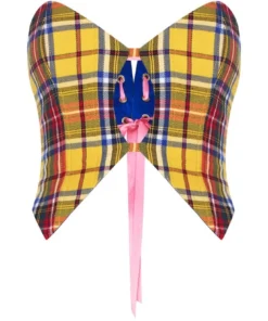Amuse Bouche Tartan Yellow Corset Top