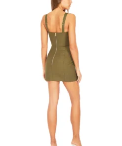 Dion Lee Fan Lace Zipped Dress- Olive