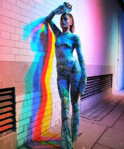 Richard Quinn Monet Mesh Flared Pants