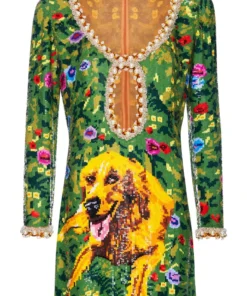 Ashish Golden Meadow Sequin Mini Dress