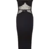 Giambattista Vali Long Knit Dress With Lace Chantilly Inlay