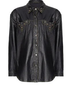 Annie's Archive 1980s Leather Cowboy Shirt Dress