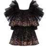 Ashish Tiered Ombre-Sequinned Tulle Dress