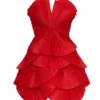 Annie's Archive 80's Red Pleated Mini Dress. Rent: £75/Day