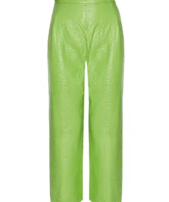 Annie's Archive 1980s Green Creased Effect Leather Pants