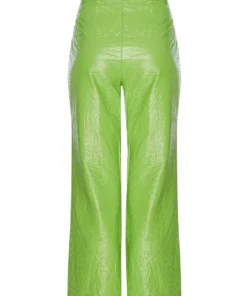 Annie's Archive 1980s Green Creased Effect Leather Pants