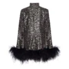 Taller Marmo Gina Feather-Trimmed Mini Dress
