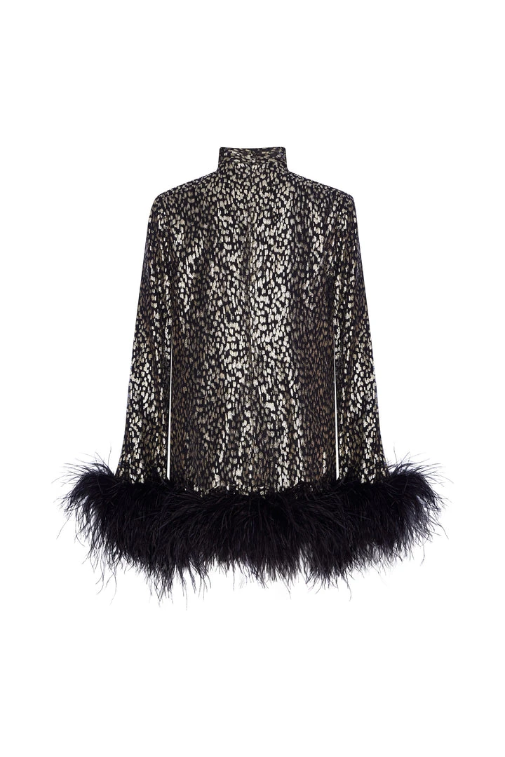 Taller Marmo Gina Feather-Trimmed Mini Dress 3 Taller Marmo Gina Feather-Trimmed Mini Dress