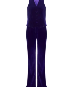 Mark Powell NEW ARRIVALS Purple Velvet Waistcoat