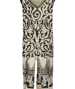 Annie's Archive 1920s Hand Beaded Swirl Patterned Fringe Dress