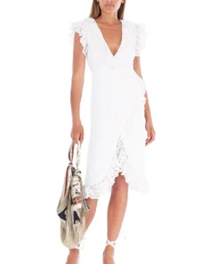 De La Vali Cadaques Ruffle Wrap Dress