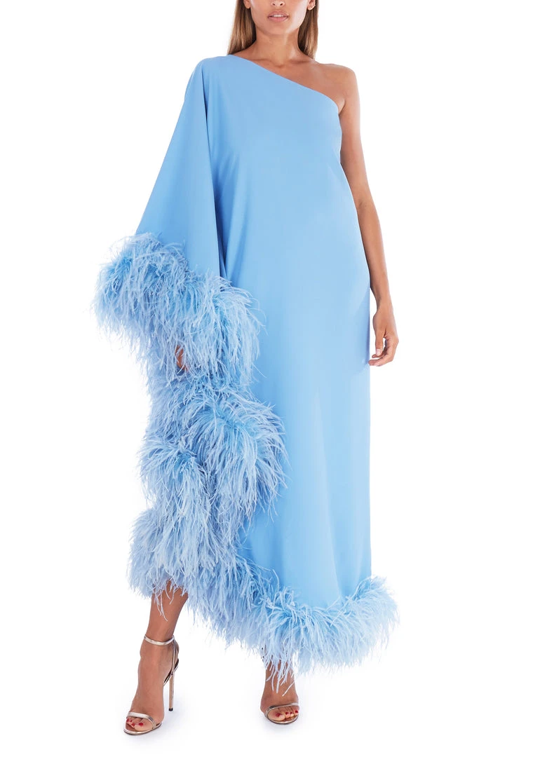 Taller Marmo Ubud One-shoulder Feather-trim Gown 4 Taller Marmo Ubud One-shoulder Feather-trim Gown