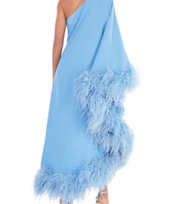 Taller Marmo Ubud One-shoulder Feather-trim Gown 11 Taller Marmo Ubud One-shoulder Feather-trim Gown