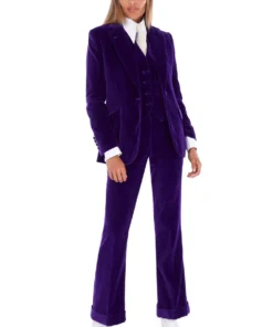 Mark Powell NEW ARRIVALS Purple Velvet Waistcoat
