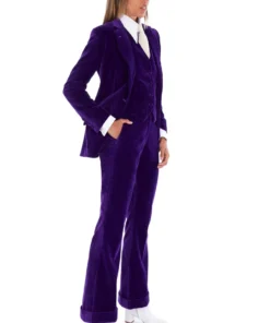 Mark Powell NEW ARRIVALS Purple Velvet Waistcoat