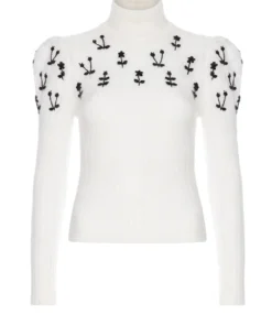 Cormio Oma White Turtleneck Mohair