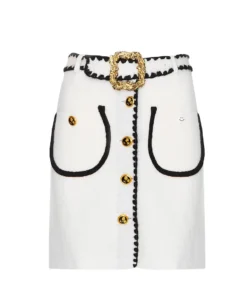 Cormio Helga White Mohair Skirt