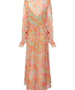 De La Vali Oswaldo Chiffon Sage Floral Maxi Dress 13 De La Vali Oswaldo Chiffon Sage Floral Maxi Dress