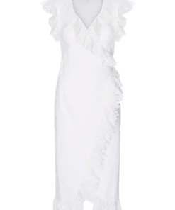 De La Vali Cadaques Ruffle Wrap Dress