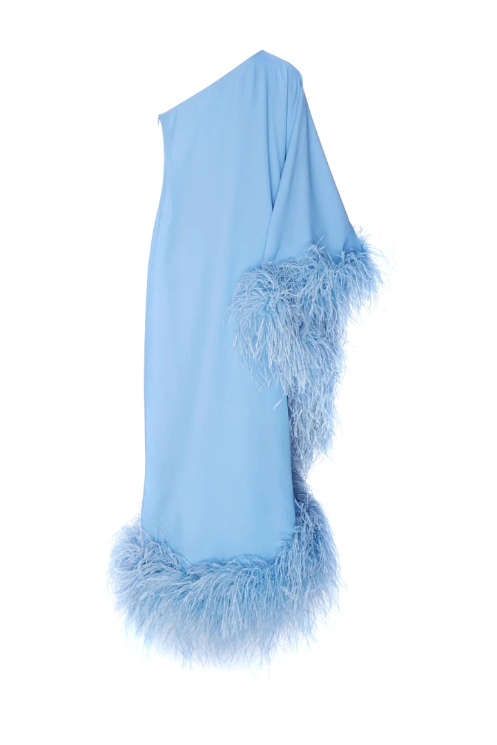 Taller Marmo Ubud One-shoulder Feather-trim Gown 5 Taller Marmo Ubud One-shoulder Feather-trim Gown