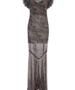 De La Vali Bougainville Feather Dress