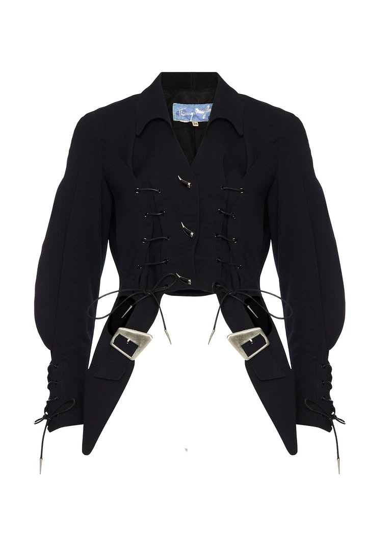 Annie's Archive 1994 Thierry Mugler Wool Black Buckle Jacket And Skirt. Rent: £90/Day 3 Annie's Archive 1994 Thierry Mugler Wool Black Buckle Jacket And Skirt. Rent: £90/Day