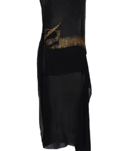 Annie's Archive 1920 Black Chiffon Tabard Dress With Gold Embroidery