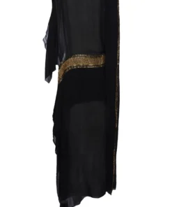 Annie's Archive 1920 Black Chiffon Tabard Dress With Gold Embroidery
