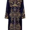 Annie's Archive 1980's Indian Blue Velvet Robe