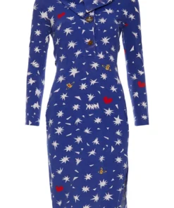 Annie's Archive Early 2000s Vivienne Westwood Red Label Star Blue Cotton Dress