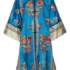 Annie's Archive 1920s Chang-Fu Blue Satin Embroidered Kimono