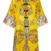 Annie's Archive 1960s Chinese Embroidered Yellow Kimono Robe