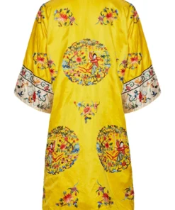 Annie's Archive 1960s Chinese Embroidered Yellow Kimono Robe