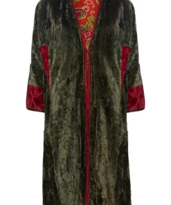 Annie's Archive 20th Century Mid-Green Velvet Chapan