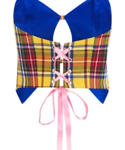 Amuse Bouche Tartan Yellow Corset Top